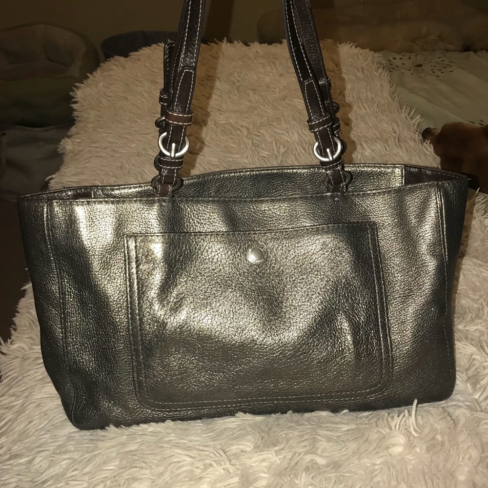 Chelsea zip tote in metallic